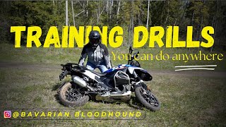 4 simple training drills for beginners to become a better rider. BMW R 1300 GS. Motorcycle vlog.