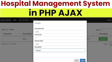 Hospital Management System in PHP Mysql Json AJAX