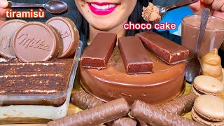 ASMR CHOCOLATE DESSERT, CHOCOLATE CAKE, TIRAMISU' CAKE MUKBANG MASSIVE Eating Sounds