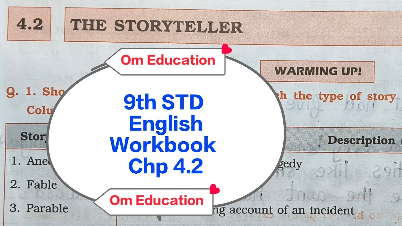 9th STD English Workbook Chp 4.2 The Storyteller Part 1 