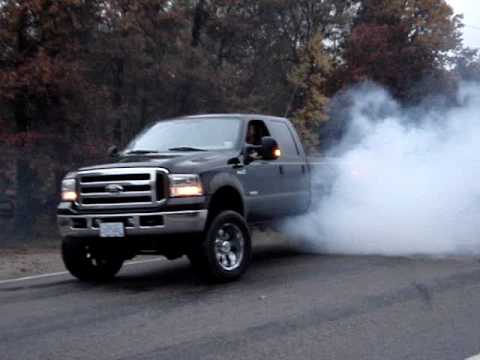 big black ford burning major rubber - YouTube