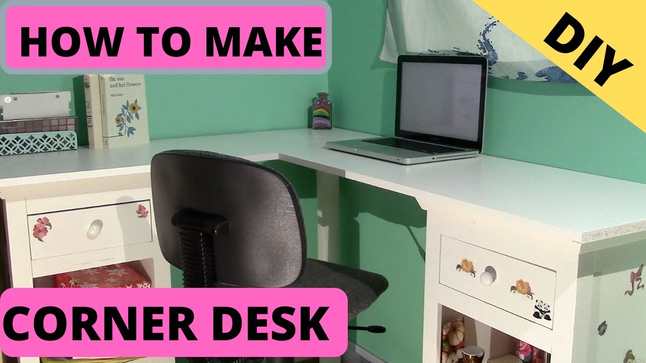 DIY. How To Make Corner Desk. Cost 58.17 YouTube