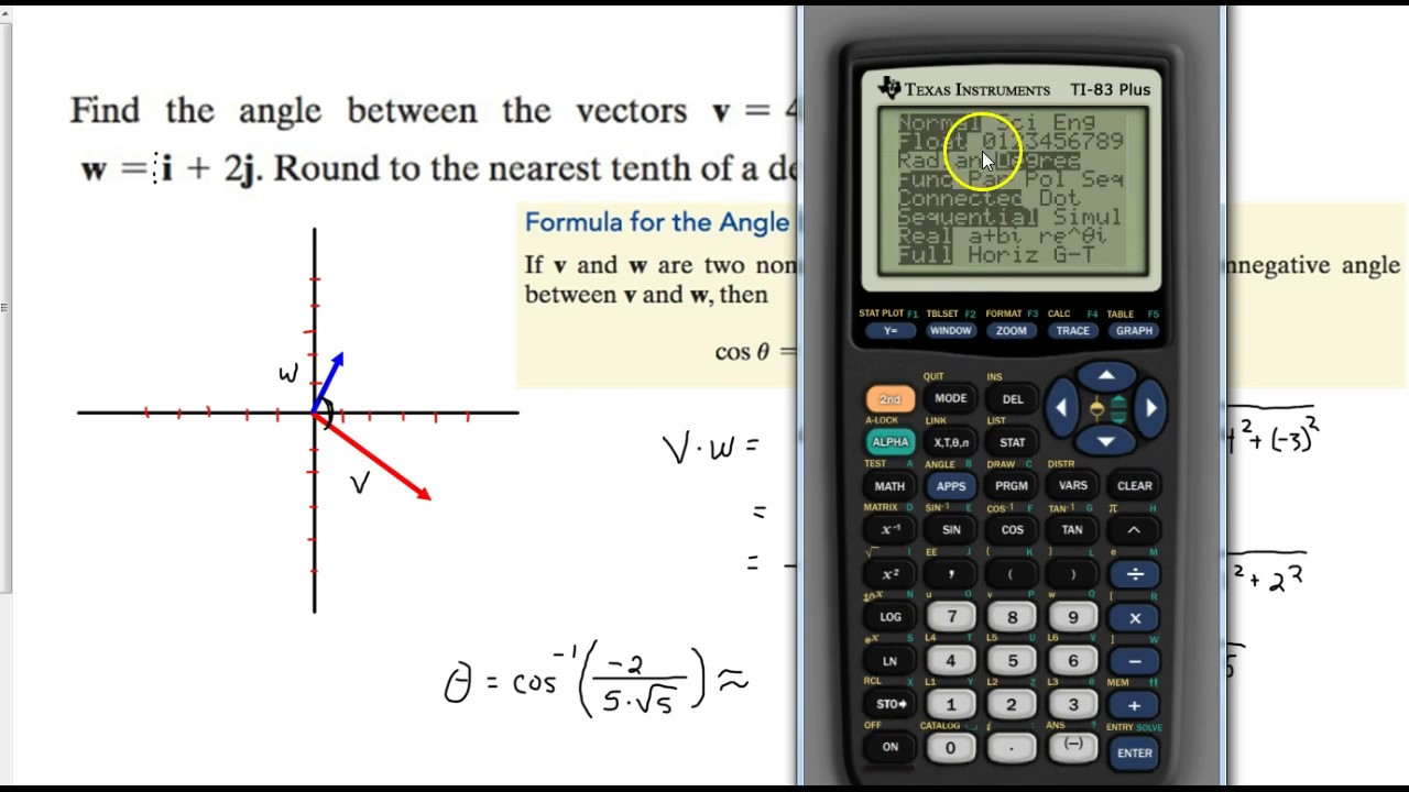 The Angle Between Two Vectors - YouTube