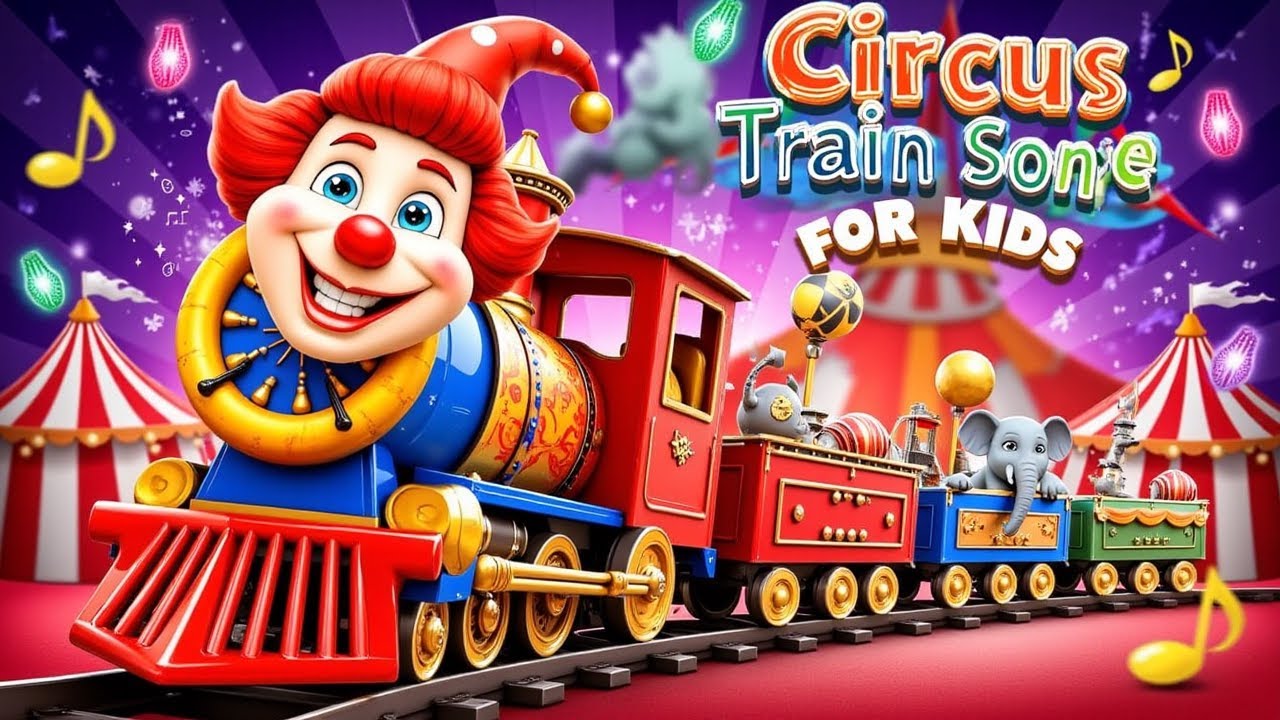 🎪🚂 Circus Train Song for Kids | Fun Cartoon Nursery Rhyme 🎶🎈