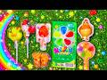 Satisfying video Asmr lollipops candy unboxing video Asmr opening video and chocolate gummy candy🎧