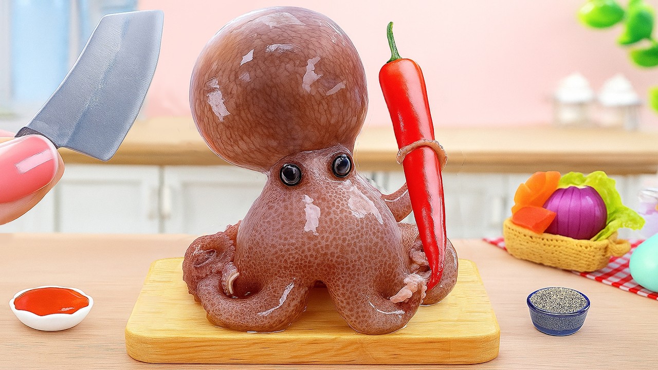 Yummy Seafood Recipe 🐙 Crispy Turmeric Octopus with Sweet & Spicy Dip by Mimi Cooking