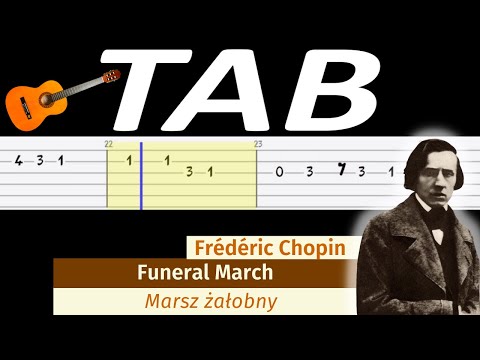 🎸 Marsz pogrzebowy (żałobny, F. Chopin) - melodia TAB (gitara) 🎵 TABY I NUTY W OPISIE 🎼