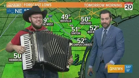 Alan Holt gets Polka Bombed during a weather segment