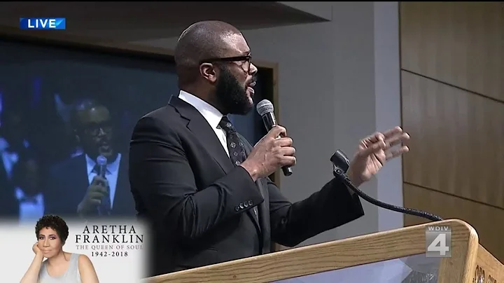 Tyler Perry at Aretha Franklin's funeral service