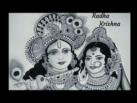 How To Draw A Beautiful Radha Krishna Drawing Using Mandala Art Zentangle Penart Youtube