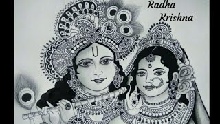 How To Draw A Beautiful Radha Krishna Drawing Using Mandala Art Zentangle Penart Youtube