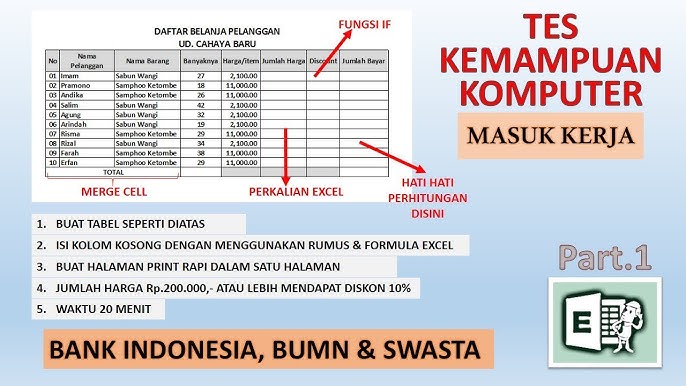 Soal Latihan Excel Pemula