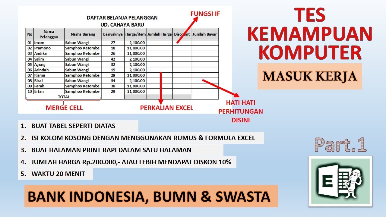 Contoh Soal Tes Komputer Interview Kerja