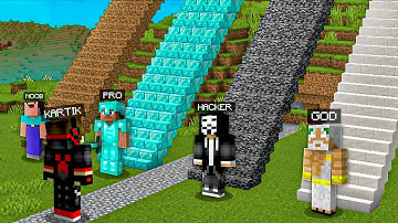 NOOB vs PRO vs HACKER Staircase Challenge in Minecraft!