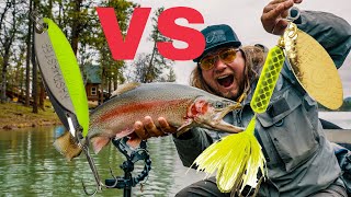 KASTMASTER vs ROOSTER TAIL. (Trout fishing showdown)