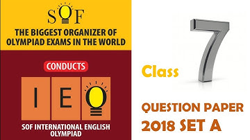 IEO International English Olympiad Class 7 Question paper 2018 Set A