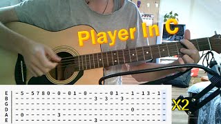 PLAYER IN C TAB GUITAR Easy Version For Beginners!