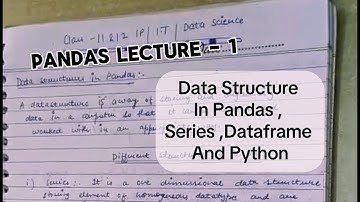 Pandas Data Structures Explained | Series & DataFrame in Python | Lecture 1 (Hindi)