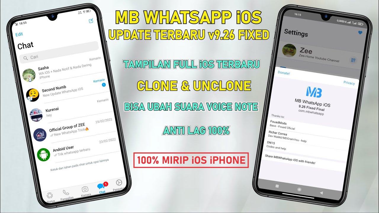 MB WhatsApp iOS v9.26 Fixed Update April 2022 - Ubah WhatsApp Android jadi iPhone