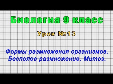 Биология 9 класс (Урок№13 - Формы размножения организмов. Бесполое размножение. Митоз.)