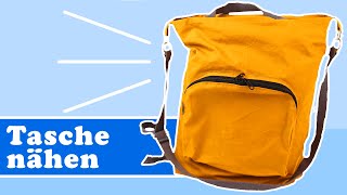 Tasche nähen mit Reißverschluss und Innentaschen ️ Tasche Emden