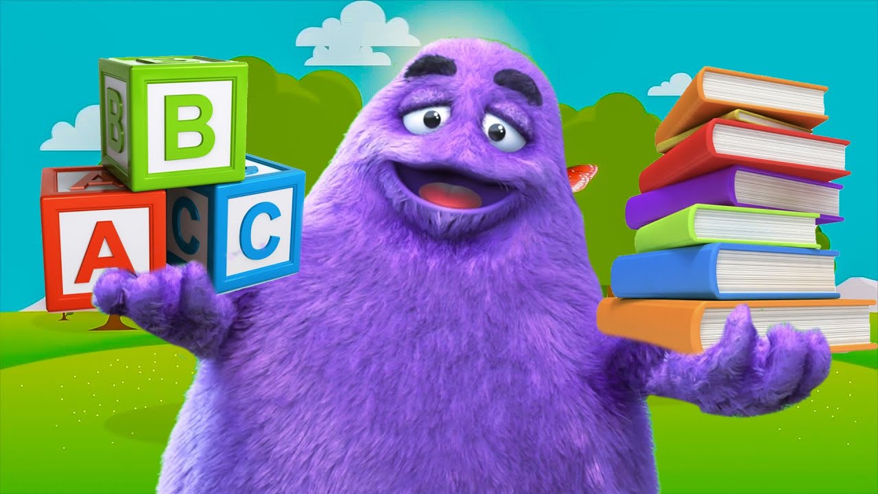 Baby Learning Videos With Grimace Shake | Babies & Toddlers Learn ABC W ...