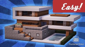How to make a large modern house in mini block craft