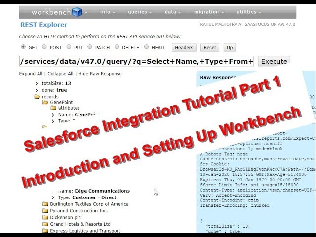 Salesforce Integration Tutorial Part 1 - Introduction and Setting up  Workbench - YouTube