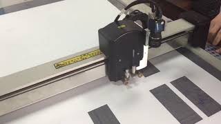 Coated fabric AOKE CNC flatbed sample box cutting plotter garment shoe pattern cut drawing machine