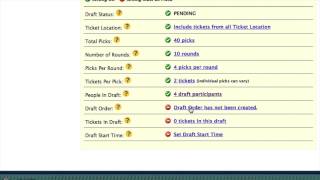 Setting up  an Online Ticket Draft