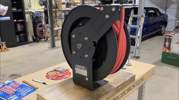 Installing VEVOR Retractable Air Hose Reel in Metal Garage, Heavy Duty