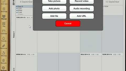 Teacher planner on the iPad in iDoceo pt4