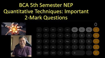 1 - BCA 5th Sem NEP – QT – Unit 1 – Part 1 – Revision - MadhavanSV