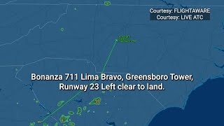 Radar track of a plane as it makes an emergency landing in Greensboro