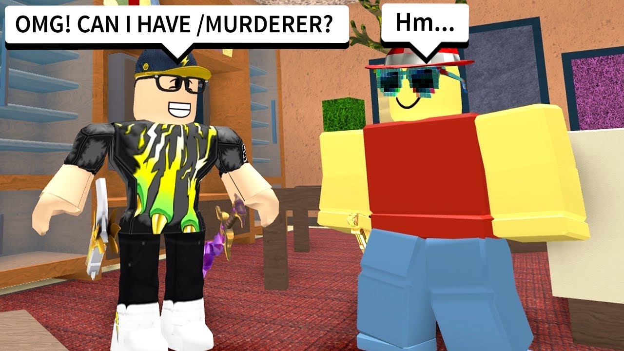 Asking The Owner For Murderer Commands Roblox Murder Mystery 2 Youtube - asking streamers to friend me on roblox youtube videos