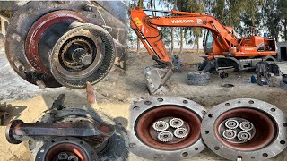 Complete Restoration of Excavator Machine // Excavator Wheel repair with differential gear….
