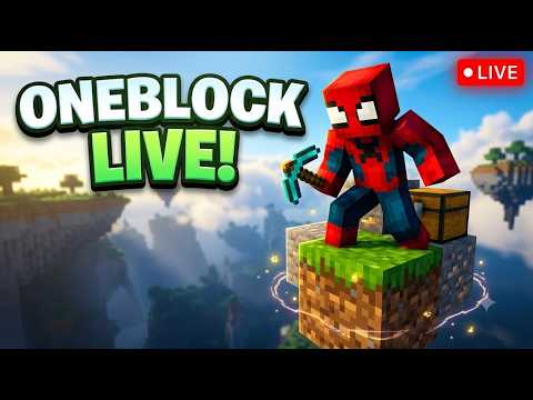 🔴 MINECRAFT ONEBLOCK LIVE! 😱 Can I Survive on Just ONE BLOCK? day 3 ...