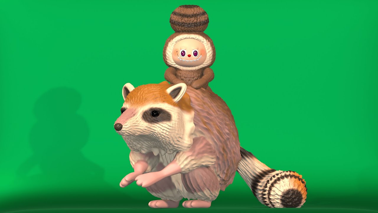 アライグマページ アライグマ(カクレケダマ)LABUBU作ってみたらラブブがアライグマ操縦し