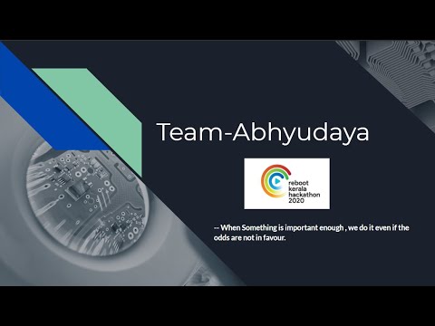 Team Abhyudaya Reboot Kerala Hackathon Promotional Video