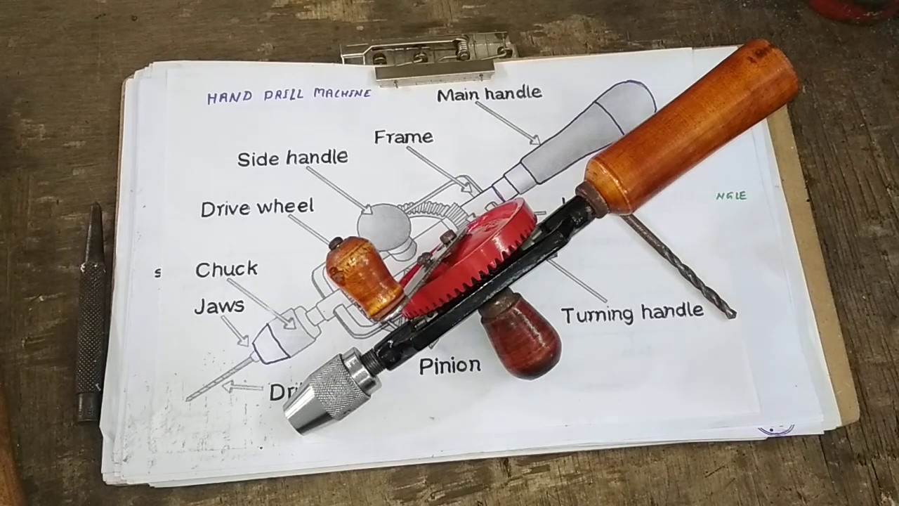 HAND DRILL MACHINE (PARTS AND WORKING) - YouTube