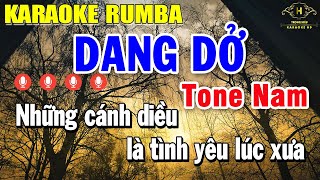 KARAOKE DANG DỞ RUMBA TONE NAM ( Gm ) NHẠC SỐNG | Karaoke Nhạc Trẻ Rumba | Trọng Hiếu