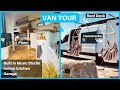 Van tour  beautiful spacious rustic van build with music studio inside