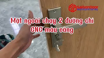 ▶️ Lắp đặt bộ cửa gỗ nhựa composite trơn phẳng và chạy chỉ cnc nhôm màu vàng