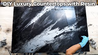 How to Make Black Marble Countertops with Resin