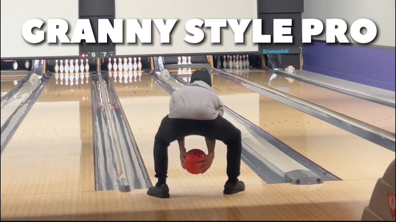 220 Average Bowler bowls GRANNY STYLE!!? YouTube