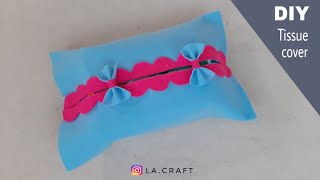 DIY membuat tempat tisu dari kardus & kain flanel | ide kreatif | tissue box ideas | cardboard craft