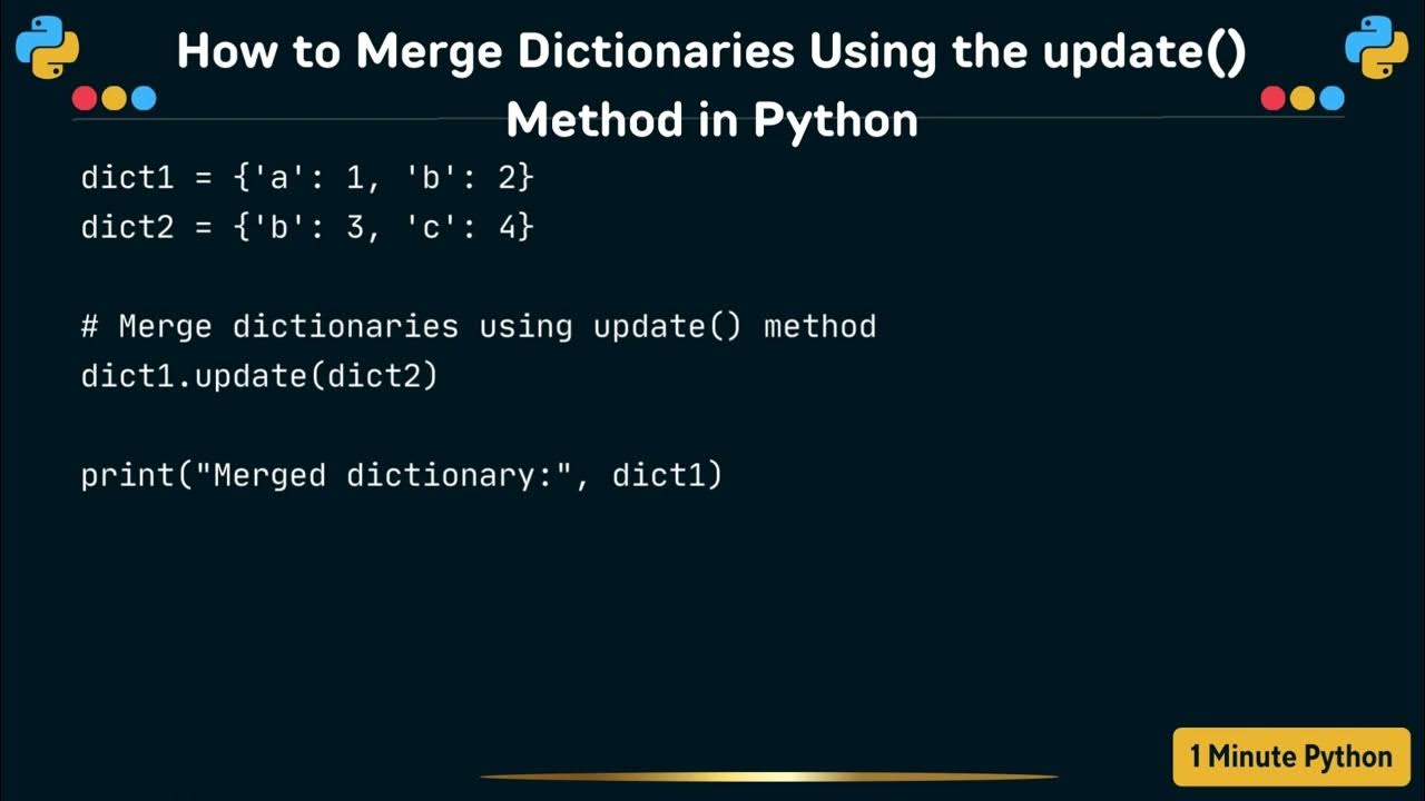 How to Merge Dictionaries Using the update Method in Python - YouTube
