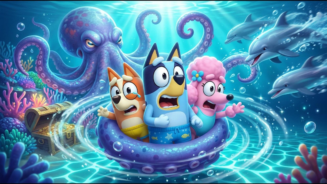 BLUEY Falls to the Deep Sea After the MAGIC SHELL Breaks 🐚🌊 | Bluey Funny Animation