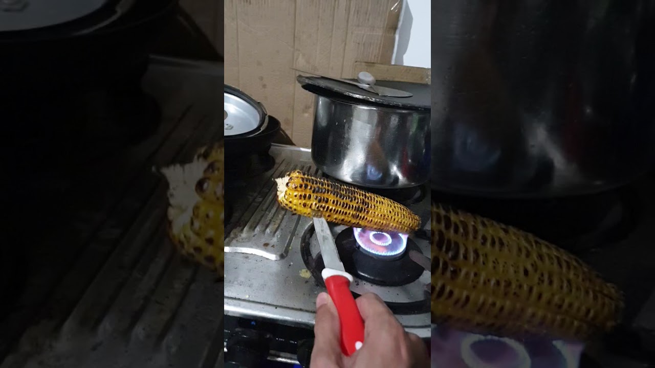 Innovative way to cook corn on gas YouTube