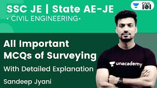 All Important MCQs of Surveying | SSC JE | State AE-JE | Sandeep Jyani | Civil 101 screenshot 5